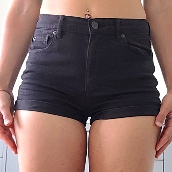 Black Jean Shorts - Picture 2 of 3